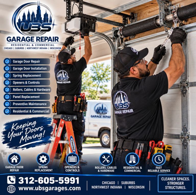 UBS Garage Repair Crew at Work 768x766